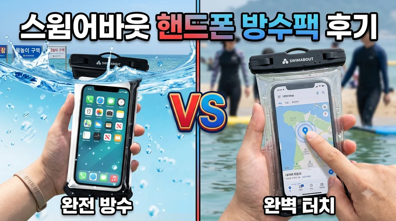 스윔어바웃 핸드폰 방수팩 완벽 방수 터치 후기