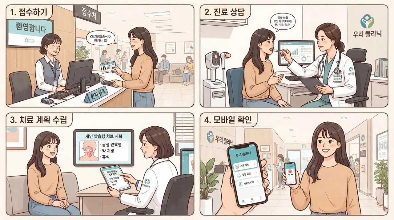 포괄 건강관리 서비스 신청 및 이용 4단계 절차