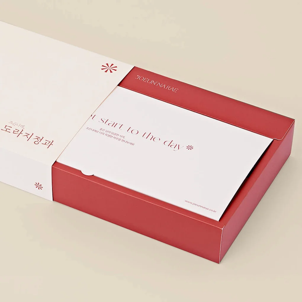 조은나래 도라지정과 500g 설 추석 부모님 상견례 어버이날 선물 콩고물 곁보자기 진한빨강 [원산지:상세설명에 표시] 상세 이미지 2